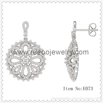 Handmade One-Inch 925 Sterling Silver Filigree Raindrop Earring